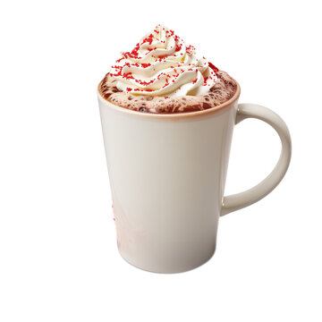 Peppermint Hot Chocolate isolated on white background