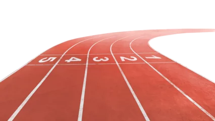 Fotobehang Treinspoor Running track in the stadium PNG transparent