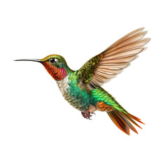 Rufous-tailed Hummingbird isolated on transparent backgound