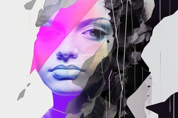 Psychedelic Portrait Puzzle Illustration Filled With Vivid Colors