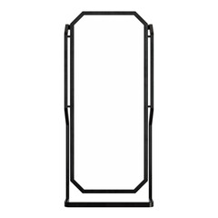 Blank street shop advertisement signs. Mockup of street store template signboard , Metal cafe restaurant bar plastic badge black white, 3D illustration