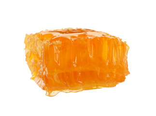 Natural honeycomb with tasty honey isolated on white