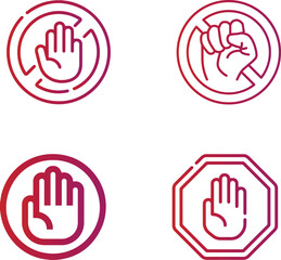 Stop Violence Icons - Bold and Impactful Icons Advocating for Peace and Non-Violence - Perfect for Social Justice Campaigns, Anti-violence Initiatives, and Support Organizations. 