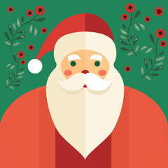 christmas santa claus, flat vector design