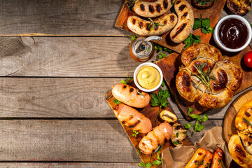 Grilled sausages bar-b-q assortment