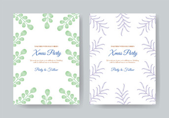 watercolor floral christmas card template