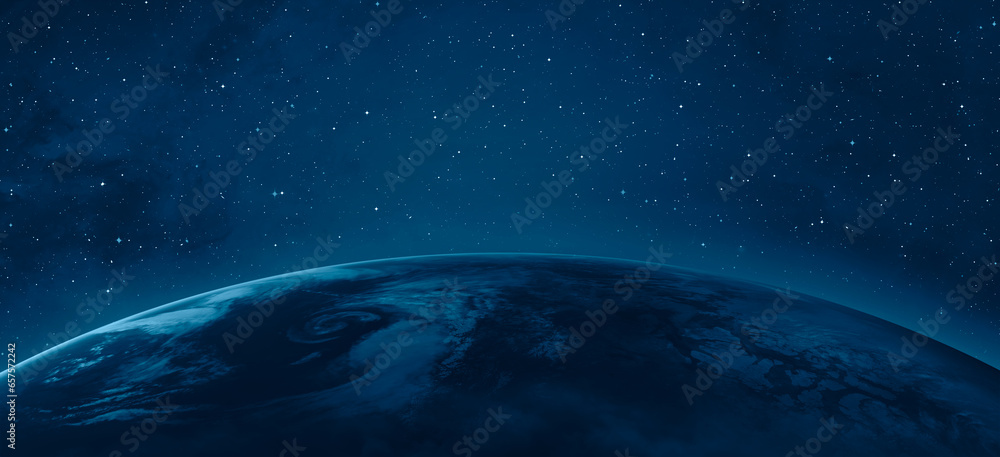 Poster planet earth with a spectacular sunset 