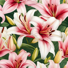 pattern with lilies