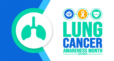 November is Lung Cancer Awareness Month background template. Holiday concept. background, banner, placard, card, and poster design template with text inscription and standard color. vector.
