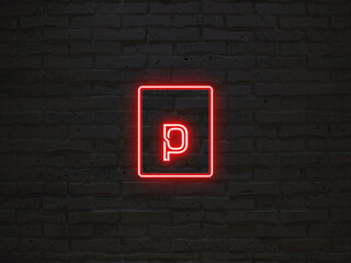 アルファベットの p のネオン文字 - obrazy, fototapety, plakaty