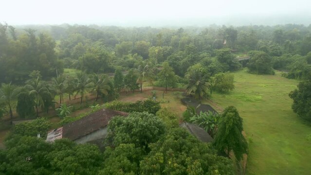 village top drone view in malvan