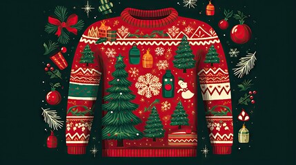  an ugly jumper for a Christmas party.  generative ai