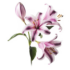 Belladonna Lily realistic isolated on clean white backgound