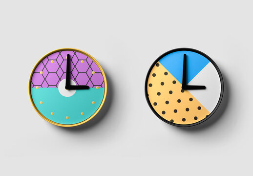 Rounded Clock Mockup