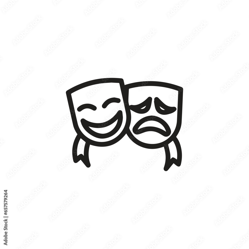 Poster theatre icon vector. linear style sign for mobile concept and web design. theatre symbol illustratio