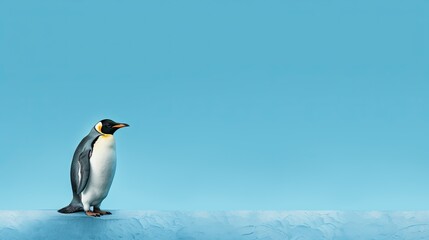  a penguin standing on top of an ice floet.  generative ai