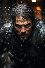 Obraz premium action movie hero character