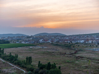 Black sea coast. bald mountain. Beautiful blue sea in Novorossiysk