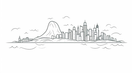 Obraz premium Brasil Desenho de uma linha isolado em fundo branco