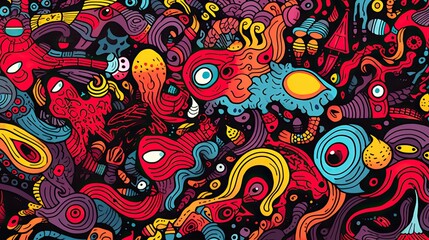 Funky doodles pattern