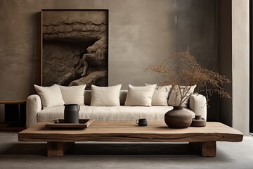 Furniture modern interior with including sofa and coffee table