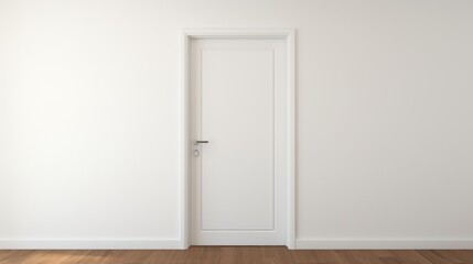 White door in a white wall - obrazy, fototapety, plakaty