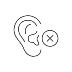 Human deafness line outline icon