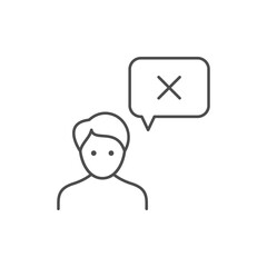 Silent person line outline icon