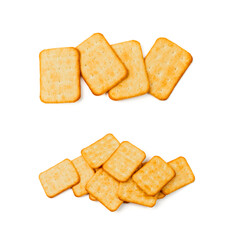 Crackers or biscuits. Cookies isolated