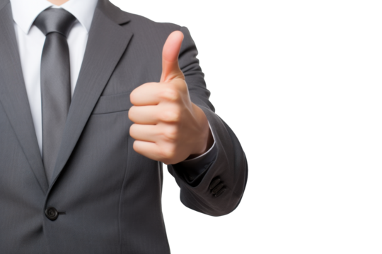 homme faisant le signe "ok" avec son pouce, arrière plan transparent - Powered by Adobe