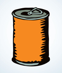 Can bottle. Vector drawing sketch