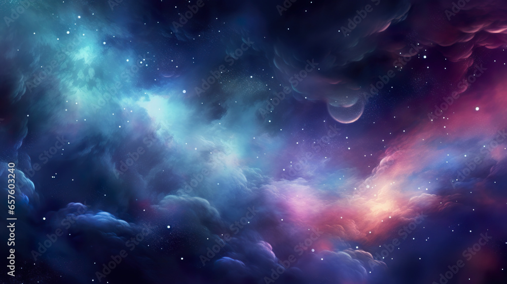 Wall mural vivid space galaxy nebula in a starry cosmos – a stunning astronomy backdrop
