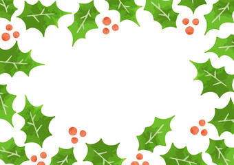 ヒイラギの葉の背景イラスト