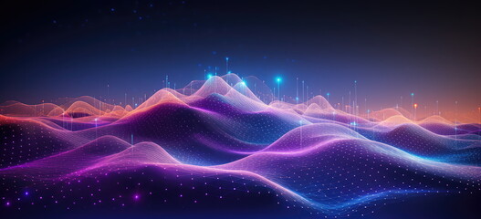 Obraz premium New age of data visualization. Data science and visual management design concept. Abstract background. Hand edited, generative AI based. 