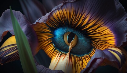 Iris eye color brown spots nevus illustration picture Ai generated art