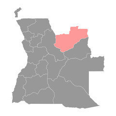 Fototapeta premium Lunda Norte province map, administrative division of Angola.