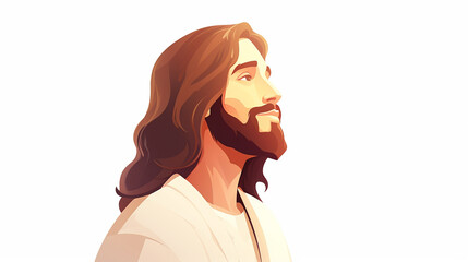 jesus cristo de perfil com espaço para texto 