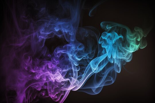 Colored smoke, beautiful fog, digital art illustration, color