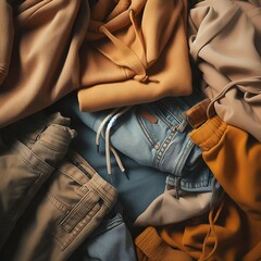 Fototapeta premium Clothes different colors professional background wallpaper high quality photorealistic shot