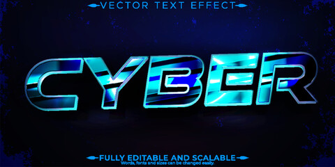 Cyber text effect, editable future and neon text style