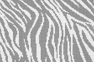 Halftone stripe dot pattern background. Abstract zebra stripe halftone background. Camouflage dot texture. Dotted vector illustration.