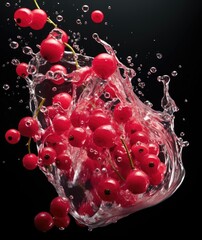 Cranberries fall into the water