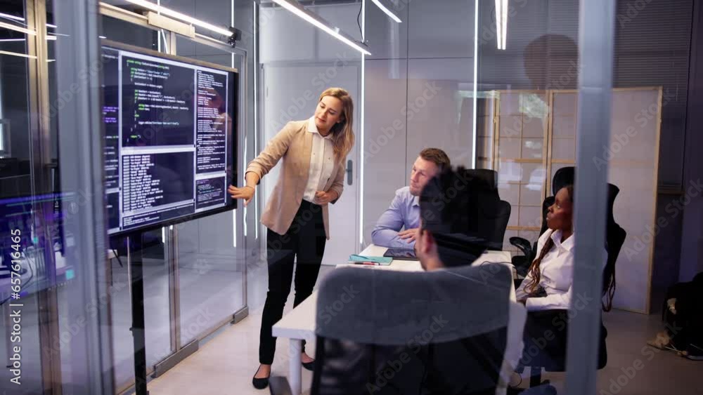 Wall mural developer programmer team meeting