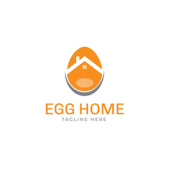 Egg Home Logo Design Vector Template
