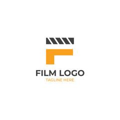 Naklejka premium F Film Letter Logo Icon Design Vector
