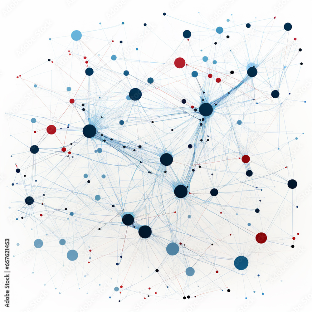 Aufkleber A neural network diagram with interconnected nodes, showcasing AI's complex algorithmic structure.