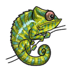 chameleon cartoon isolated on white