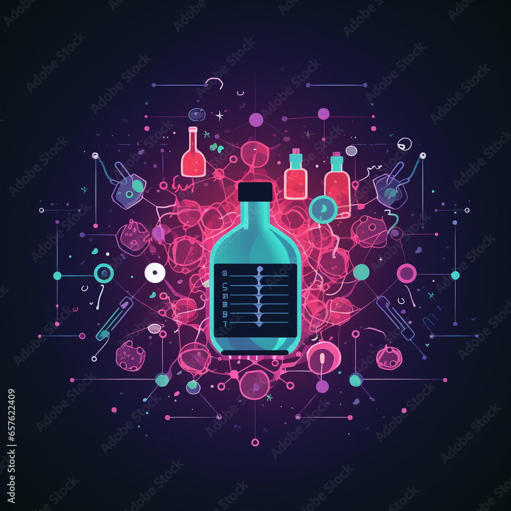 Leinwandbilder the image is a line art icon meticulously crafted to represent the molecule progesterone. it incorpo