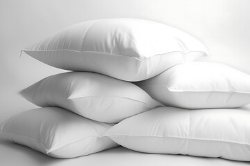 Fototapeta na wymiar Pillows on white background close-up