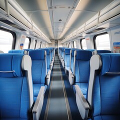 Obraz premium Passenger train interior: comfortable, spacious, and stylish design